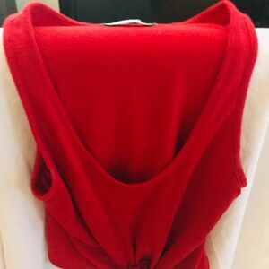 Red Sleeveless Knit Top